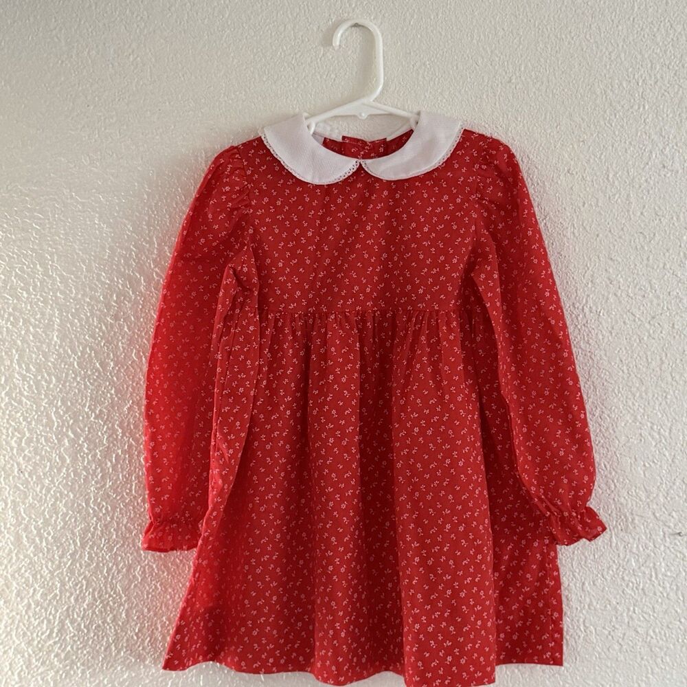 Vintage Winnie The Pooh Made In U.S.A. Size 6 White And Red Dress